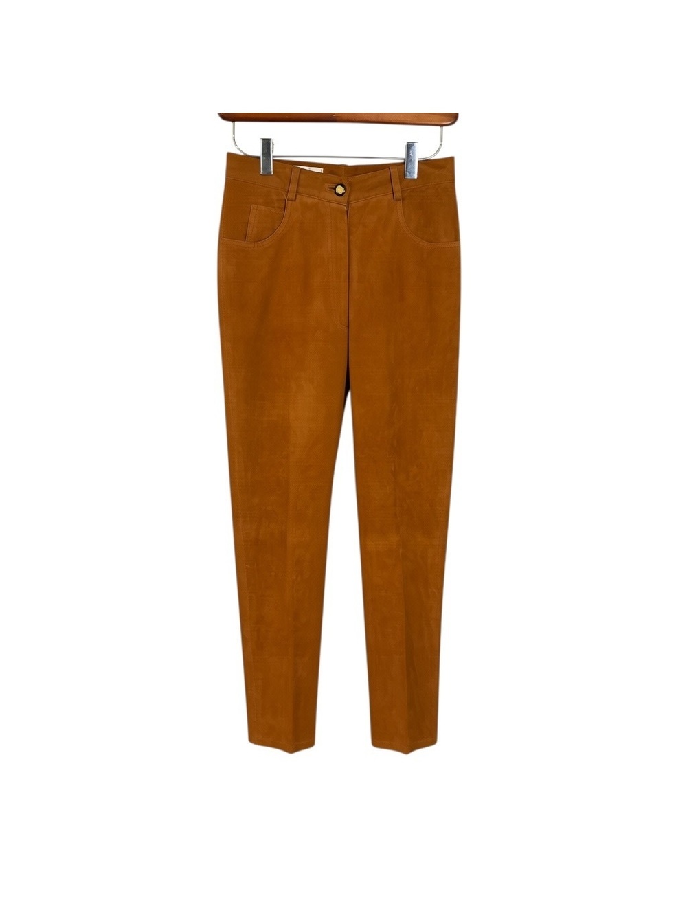 Vintage MONDI Genuine Leather Pants Size 34 Cognac Brown